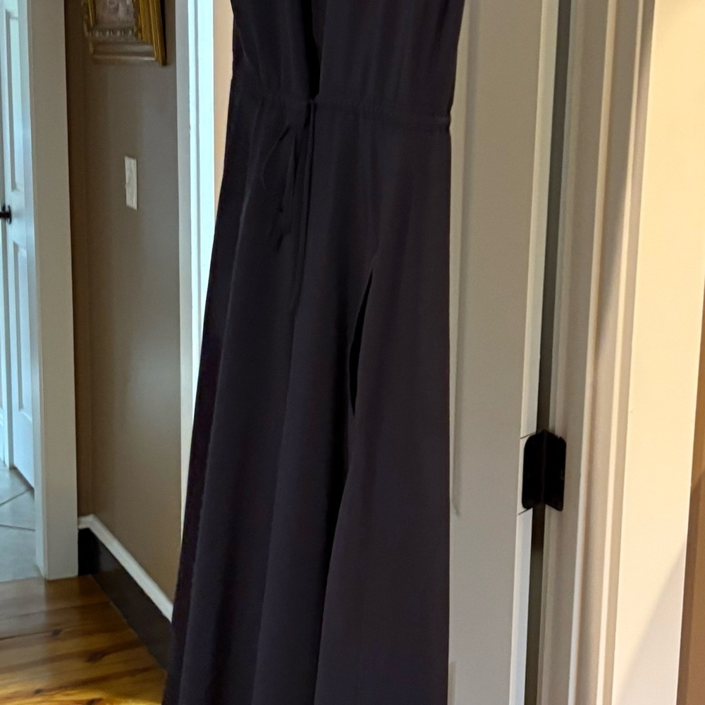 Athleta LG Mara Maxi Dress Navy Blue Tie Waist Pockets #Travelwear #Athleisure - Picture 12 of 16